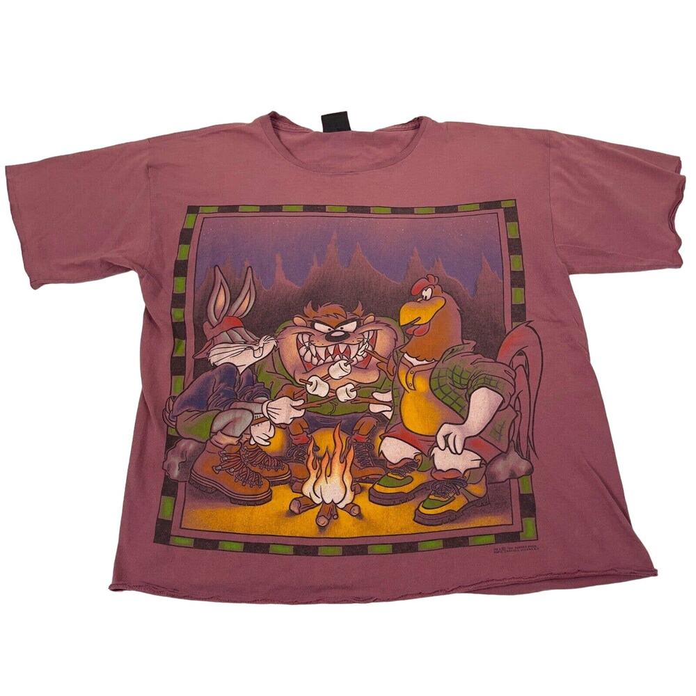 Vintage Looney Tunes 1994 ACME RUGGED Single Stitch Shirt Size Large 100% Cotton